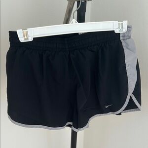Nike Black Athletic Running Shorts with Gray Trim